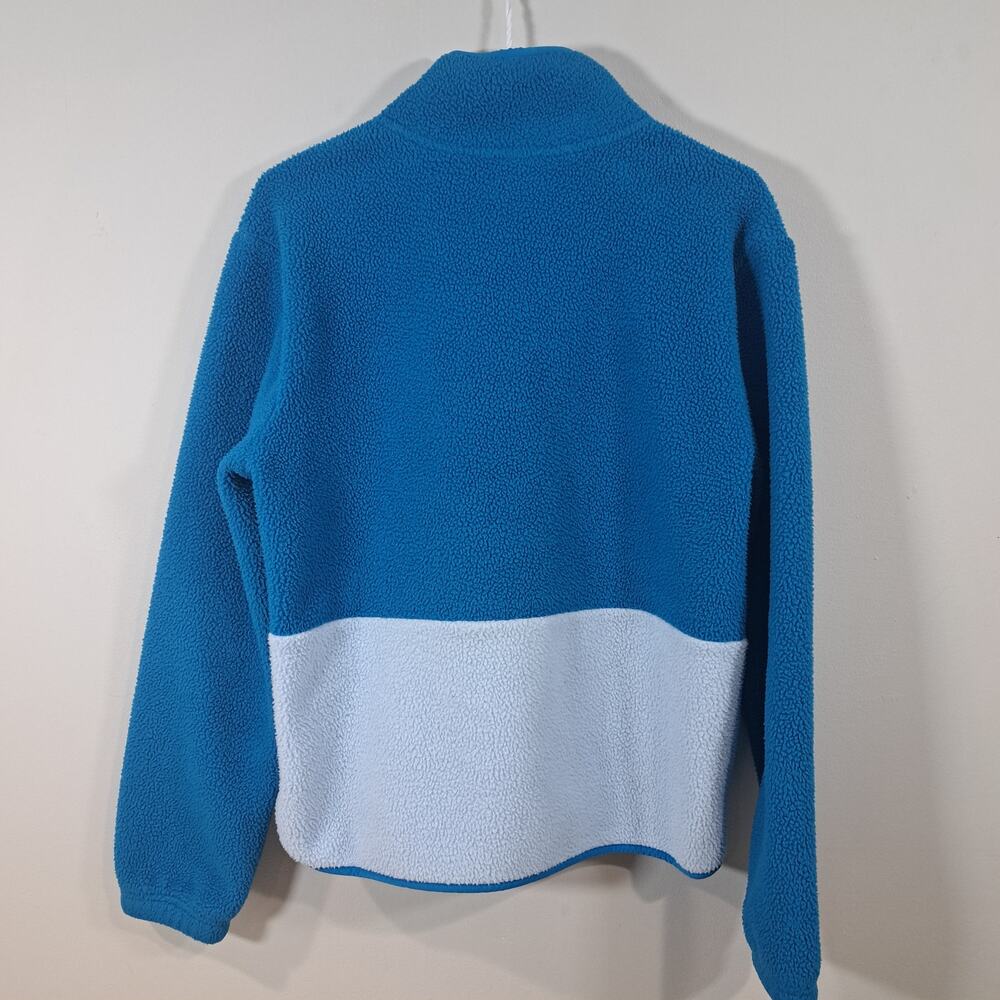Tek Gear Snap Front Sherpa Pullover Blue Color Block Women's Medium - Picture 2 of 6